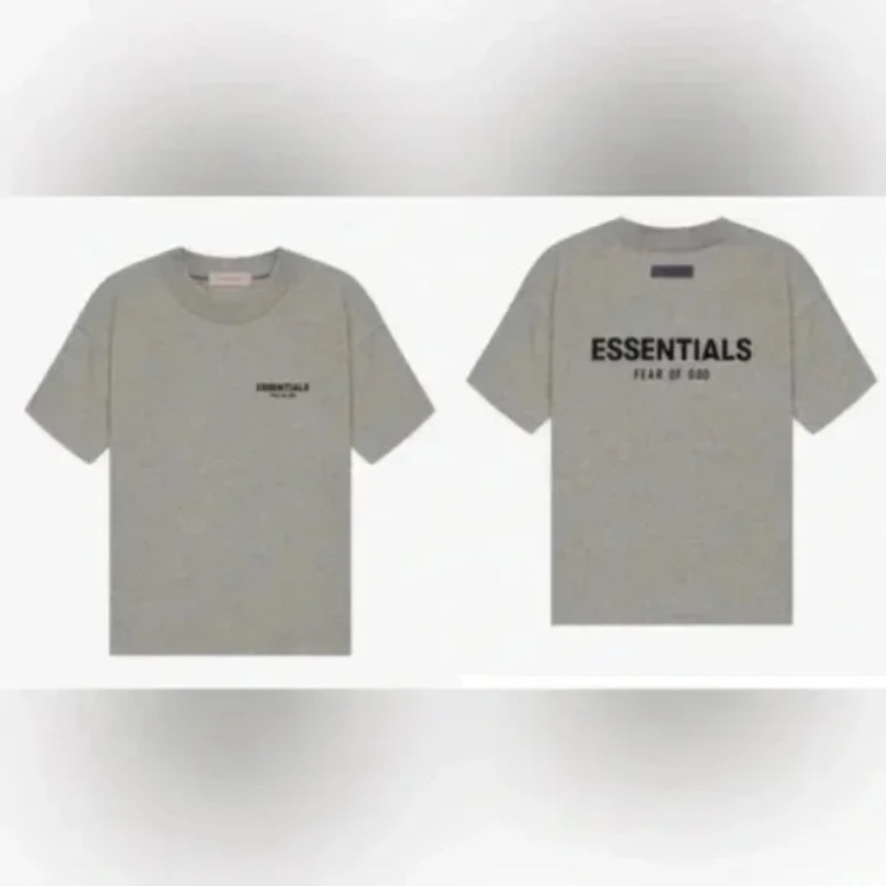 New Essentials Fear of God dark oatmeal gray oversized tee Shirt men's Large